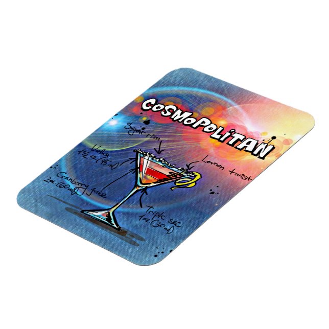 Cosmopolitan Cocktail Drink Recipe Magnet (Left Side)