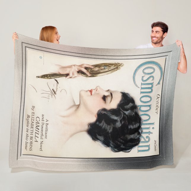 Cosmopolitan FC October 1917 by Harrison Fisher Fleece Blanket (In Situ)