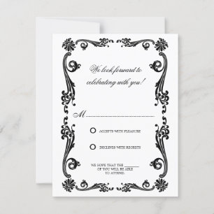 Cosmopolitan Flourish and Swirls RSVP Invitation