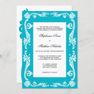 Cosmopolitan Flourish Swirls Wedding Invitation