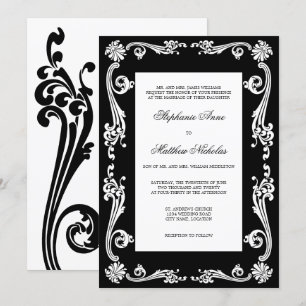 Cosmopolitan Flourish Swirls Wedding Invitation