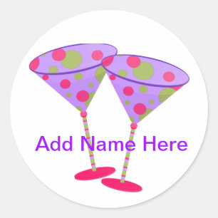 Cosmopolitan Martini Party Time ! Classic Round Sticker