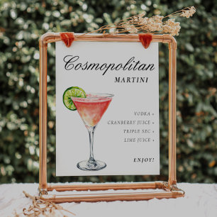 Cosmopolitan Martini Sign Signature Drink