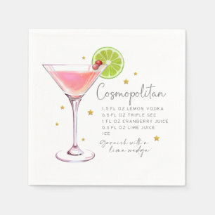 Cosmopolitan Recipe Cocktail Napkin