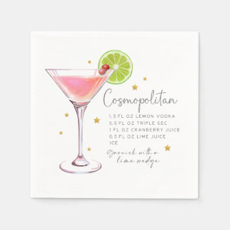 Cosmopolitan Recipe Cocktail Napkin
