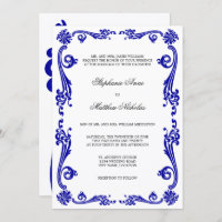 Cosmopolitan Royal Blue Flourish Swirls Wedding