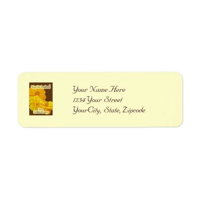Cosmos Bridal Shower Invitation Address Label (Front)