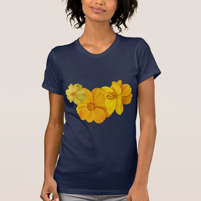Cosmos (Cosmos sulphureus) Flowers T-Shirt (Front)