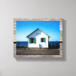 Cosmos Cottage and Weathered Wood on Canvas Print