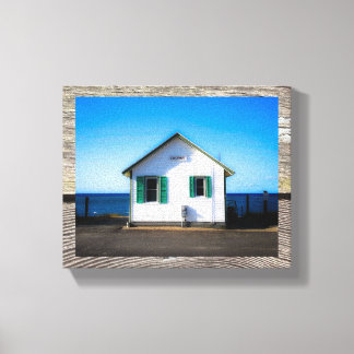 Cosmos Cottage and Weathered Wood on Canvas Print