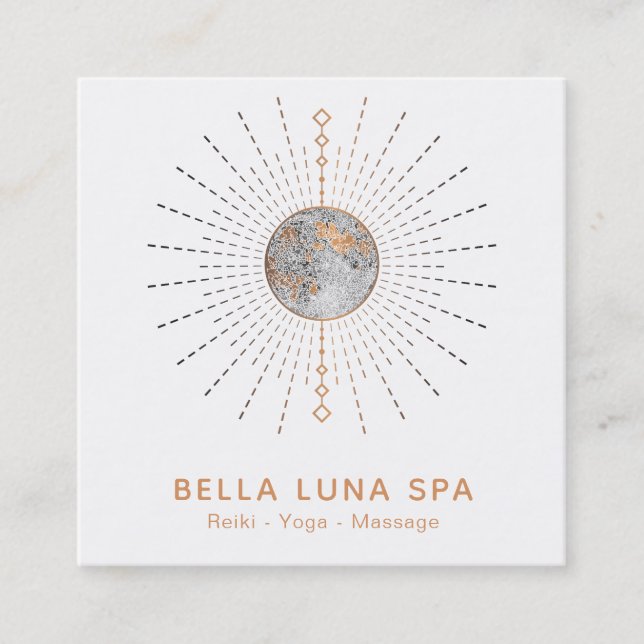 *~* Cosmos  Energy Rays Moon Shaman Lunar Square Business Card (Front)