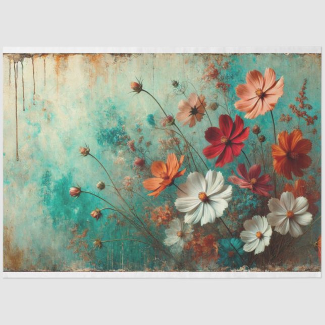 Cosmos Flora and Fauna Decoupage Tissue Paper (Front)