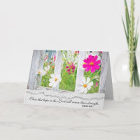 Cosmos Flower In Fence Bible Verse Card
