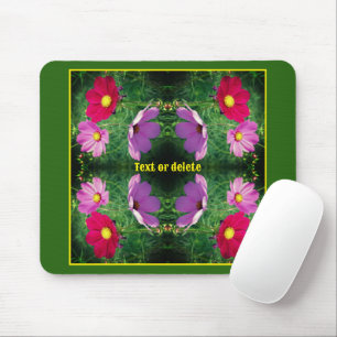 Cosmos Flower Trio Abstract Personalised Mouse Pad