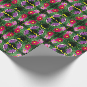Cosmos Flower Trio Personalised Wrapping Paper