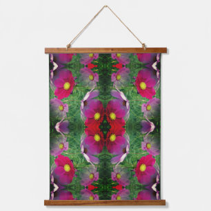 Cosmos Flowers Abstract Nature Pattern Hanging Tapestry