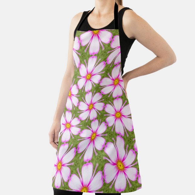 Cosmos Flowers Pattern Apron (Insitu)
