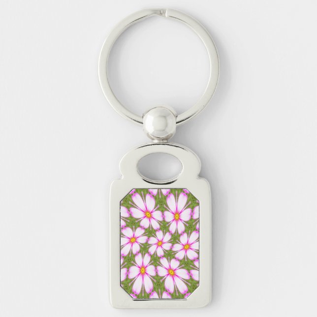 Cosmos Flowers Pattern Key Ring (Front)