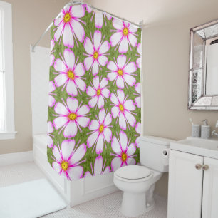 Cosmos Flowers Pattern Shower Curtain