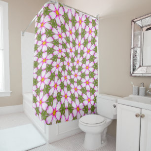 Cosmos Flowers Pattern Shower Curtain