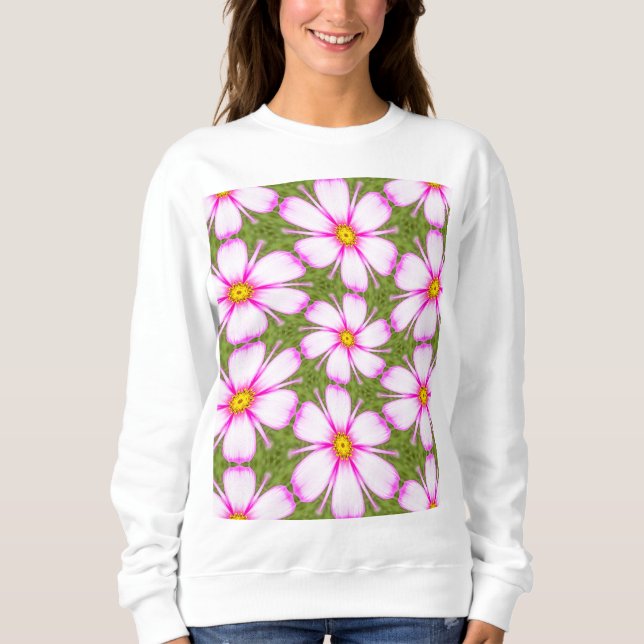 Cosmos Flowers Pattern Sweatshirt (Front)