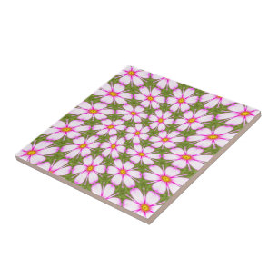 Cosmos Flowers Pattern Tile