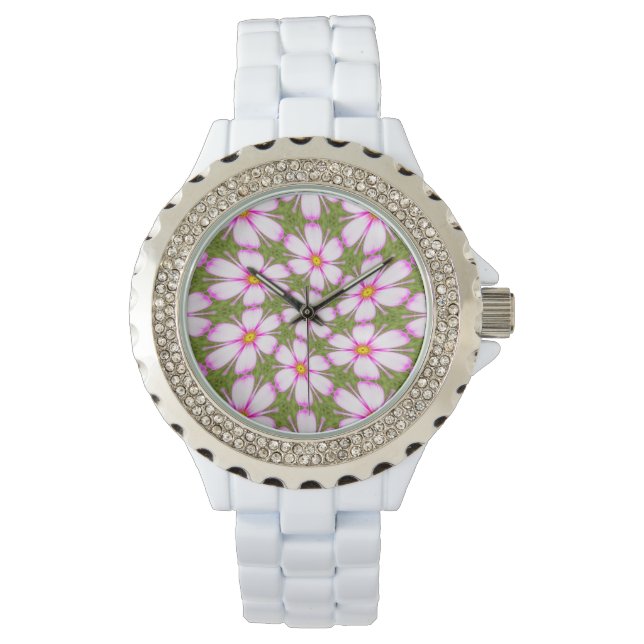 Cosmos Flowers Pattern Watch (Front)