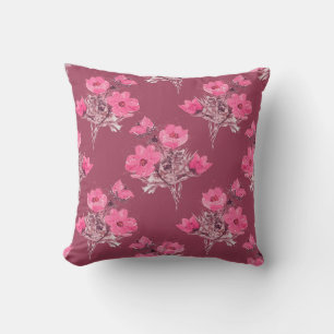 Cosmos flowers seamless patternabstract, art, back cushion