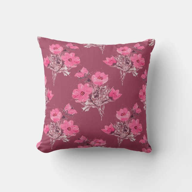 Cosmos flowers seamless patternabstract, art, back cushion (Front)