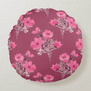 Cosmos flowers seamless patternabstract, art, back round cushion
