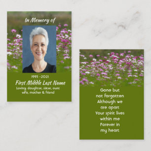 Cosmos Garden Flowers Memorial Keepsake  Business Card
