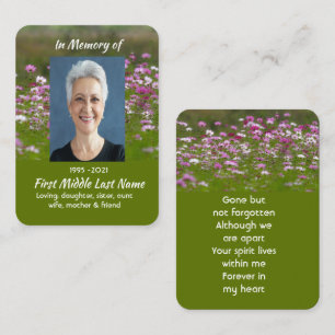 Cosmos Garden Flowers Memorial Keepsake Business Card