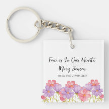Cosmos Memorial Funeral Photo Keychain
