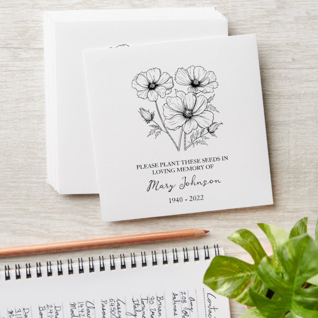 Cosmos Memorial Funeral Seed Envelope (Stacked)