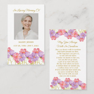 Cosmos Memorial Photo Funeral Prayer Card