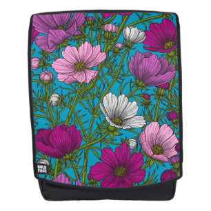 Cosmos mix on blue backpack