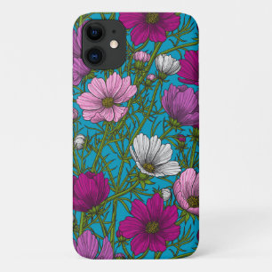 Cosmos mix on blue Case-Mate iPhone case