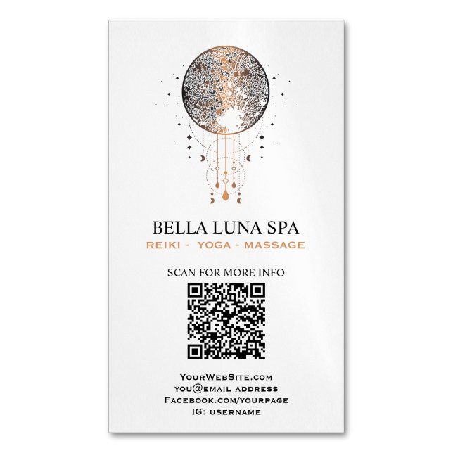 *~* Cosmos Moon Shaman Lunar Universe Magnetic Business Card (Front Vertical)