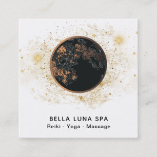 *~* Cosmos Moon Universe Glitter Stars Shaman Square Business Card