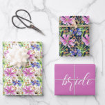 Cosmos Pink and Blue Bridal Wedding  Wrapping Paper Sheet<br><div class="desc">For the wedding or bridal shower gift wrapping,  choose from a selection of beautiful wrapping papers in three different colours or patterns</div>