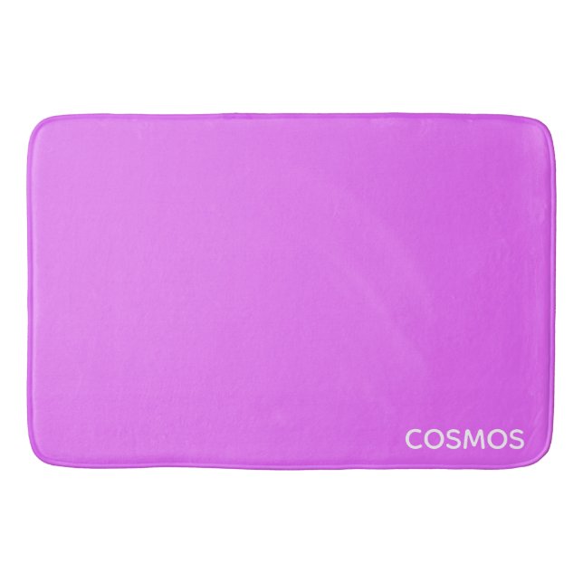 Cosmos purple colour name bath mat (Front)