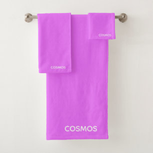Cosmos purple colour name bath towel set