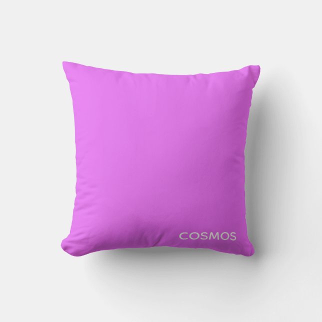 Cosmos purple colour name cushion (Front)