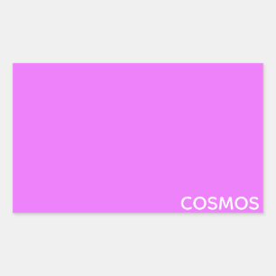 Cosmos purple colour name rectangular sticker