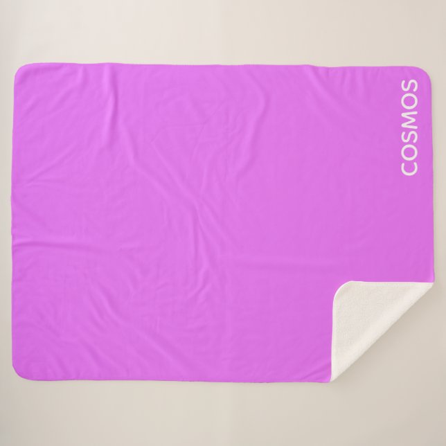 Cosmos purple colour name sherpa blanket (Front (Horizontal))