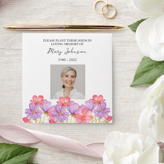 Cosmos Seed Packet Memorial Funeral Envelope (Wedding)