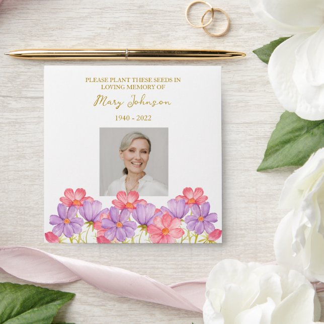 Cosmos Seed Packet Memorial Funeral Envelope (Wedding)