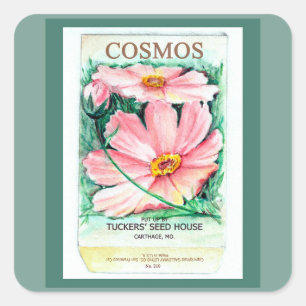 Cosmos Seed Packet   Square Sticker