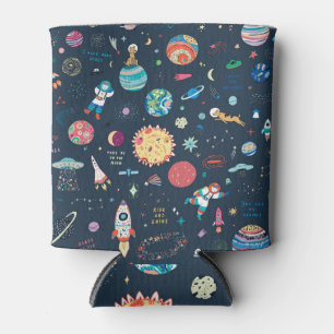 Cosmos Space: Hand Drawn Can Cooler