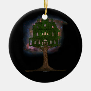 Cosmos Tree House Ceramic Tree Decoration